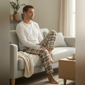 Life is Good Pajama Pants Plaid Size S 100% Cotton